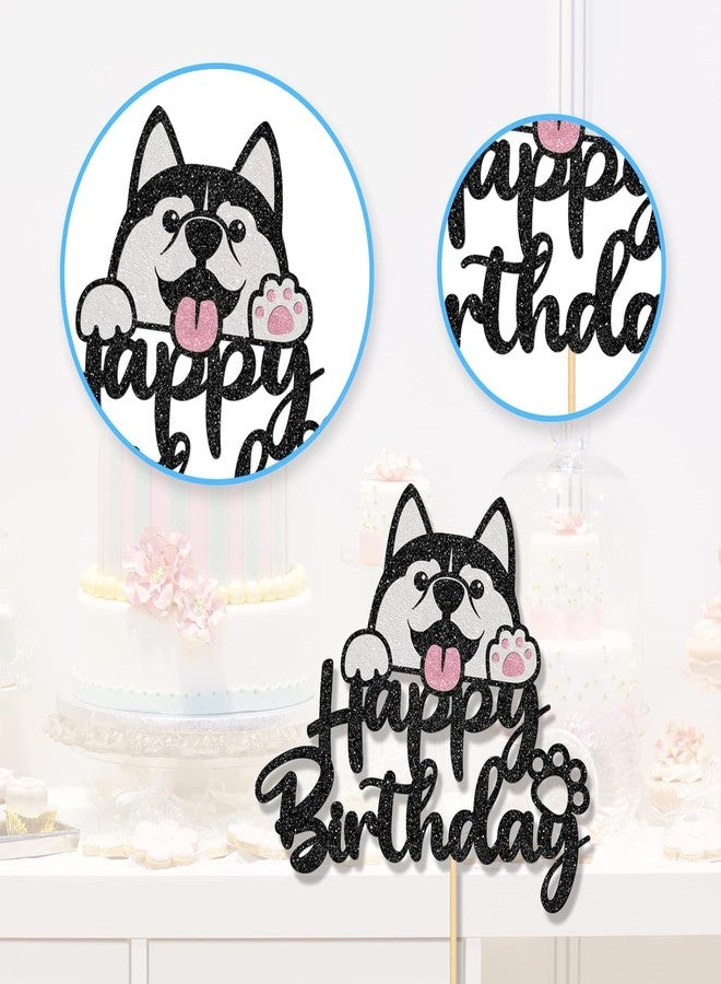 Confetti! Happy Birthday Husky Cake Topper and Animal/Pet Puppy Theme Party Supplies for a Furry Fun Time - Image 3